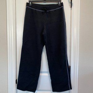 Wide Leg Sweat Pants Black with White Accent Threading Size Large